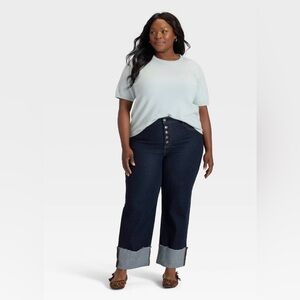 Ava & Viv dark wash denim. Wide leg. Size 20. NWOT